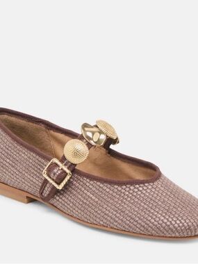 Dolce Vita Textured Mary Jane Flats with Gold Hardware In Box! NWT!